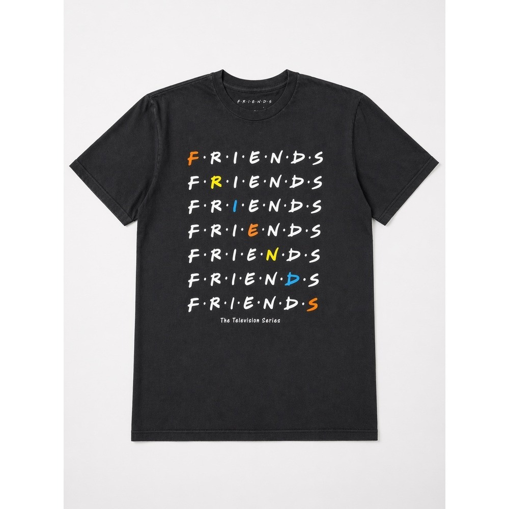 Friends The Television Series Graphic T-Shirt Black Size Medium M 38/40